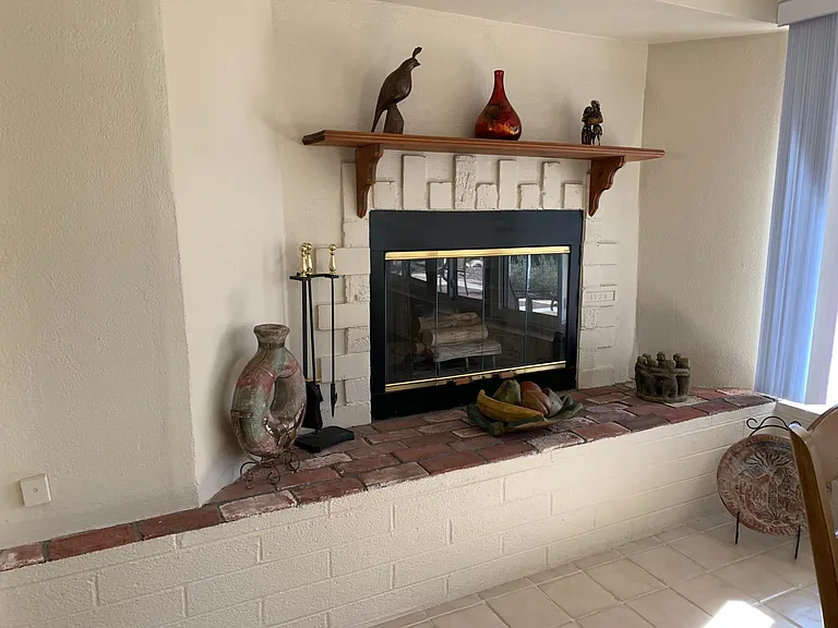 A cozy fireplace for those cool winter evenings.
