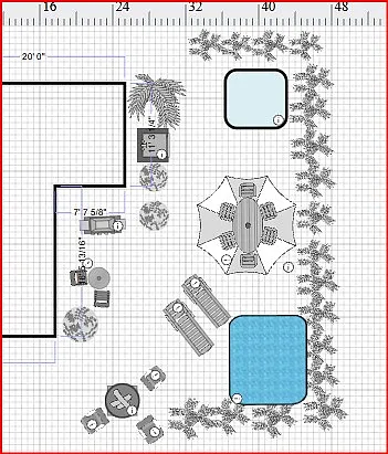 New side patio Oasis coming soon
Hot tub, pool, bbq, seating area, umbrella, outside shower, firepit, corn hole, astro turf...