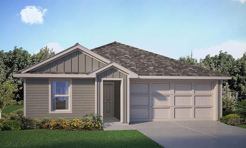 Front Elevation - D.R. Horton''s AndersonFloorplan Elevation W - All Home and community information, including pricing, included features, terms, availability and amenities, are subject to change at any time without notice or obligation. All Drawings, pictures, photographs, video, square footages, floor plans, elevations, features, colors and sizes are approximate for illustration purposes only and will vary from the homes as built.