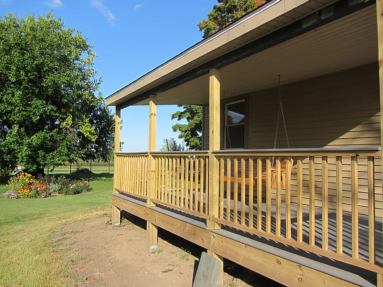 Covered porch.