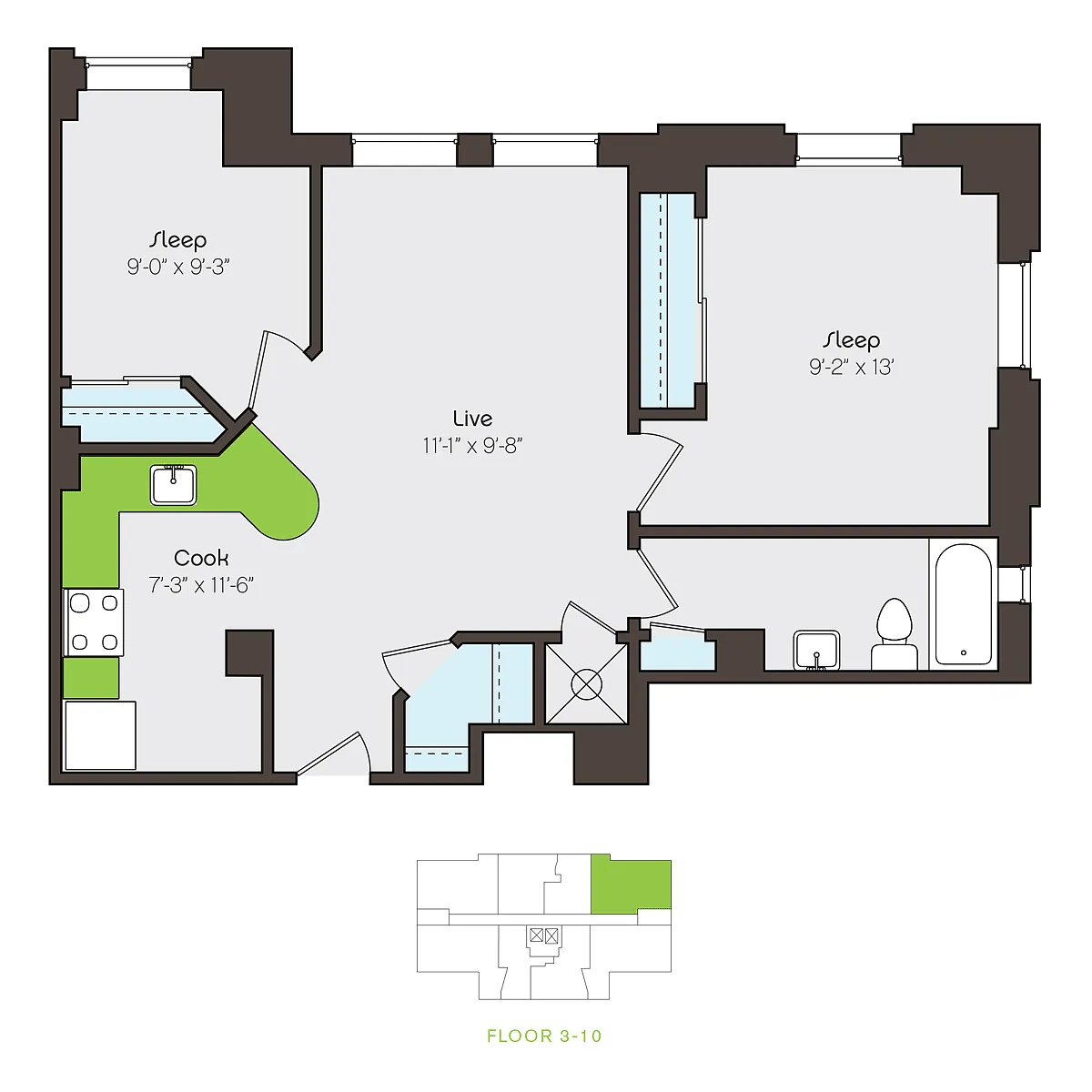 Floor plan brow-2bT08
