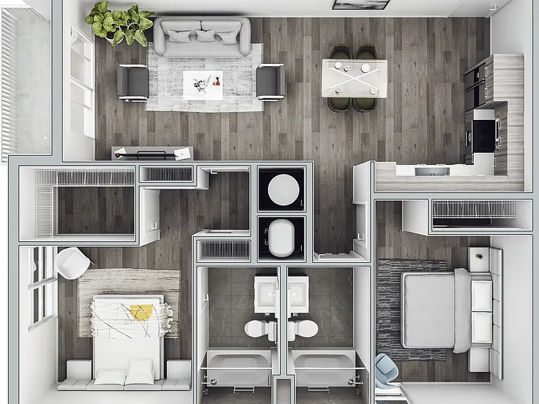 B6 floor plan 850 Living