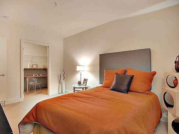 Bedroom with walk in closet