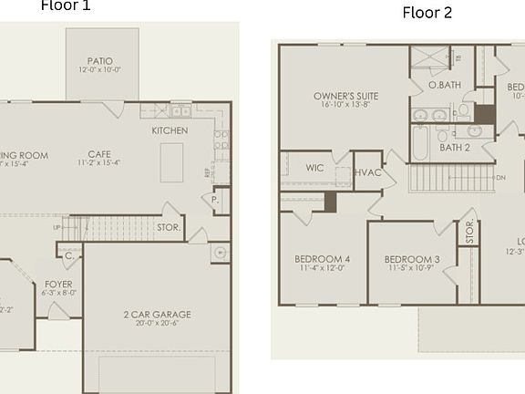 Floor Plan Level 1 and Floor Plan Level 2