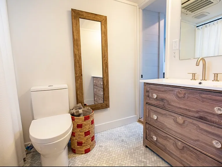 Primary bathroom with shower/bath combo