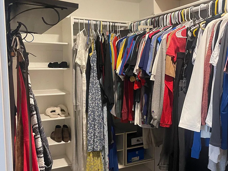 Primary bedroom walk in closet