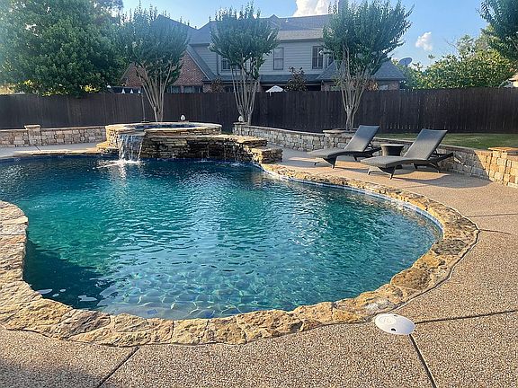 Saltwater pool with hot tub