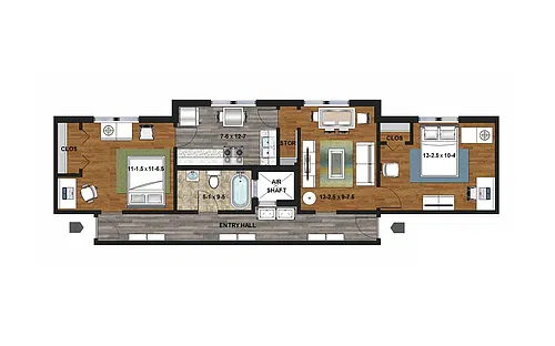 Floor plan 2 Bedroom A