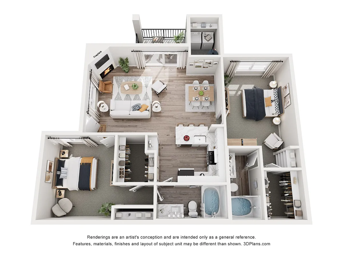 Floor plan 2 Bedroom / 2 Bath