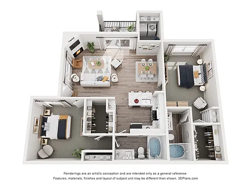Floor plan Renovated - 2x2