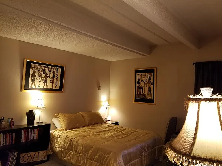 The master bedroom from the entryway.