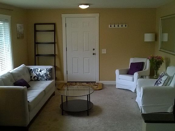 Front door entry and living room