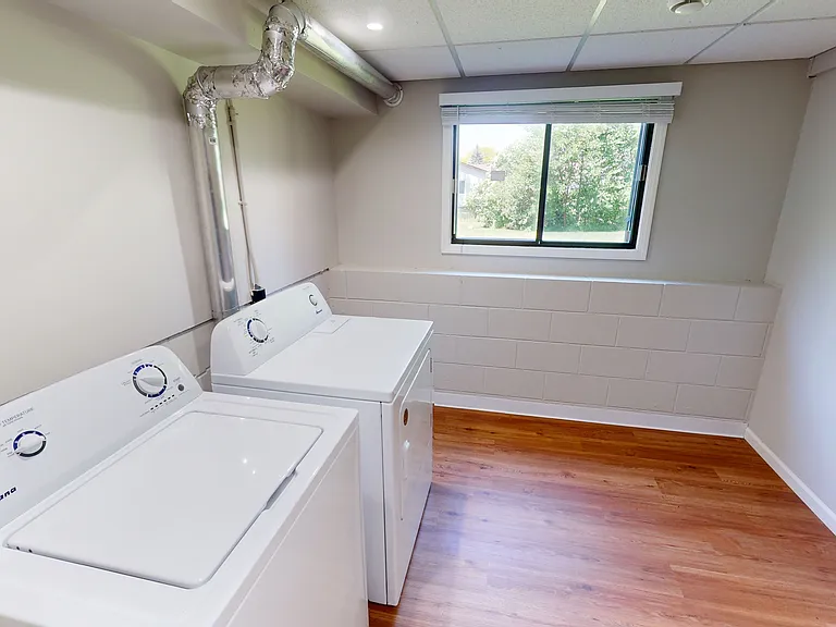 Laundry area in the basement