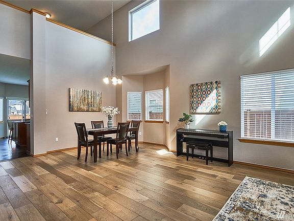 Dramatic living/dining room.  