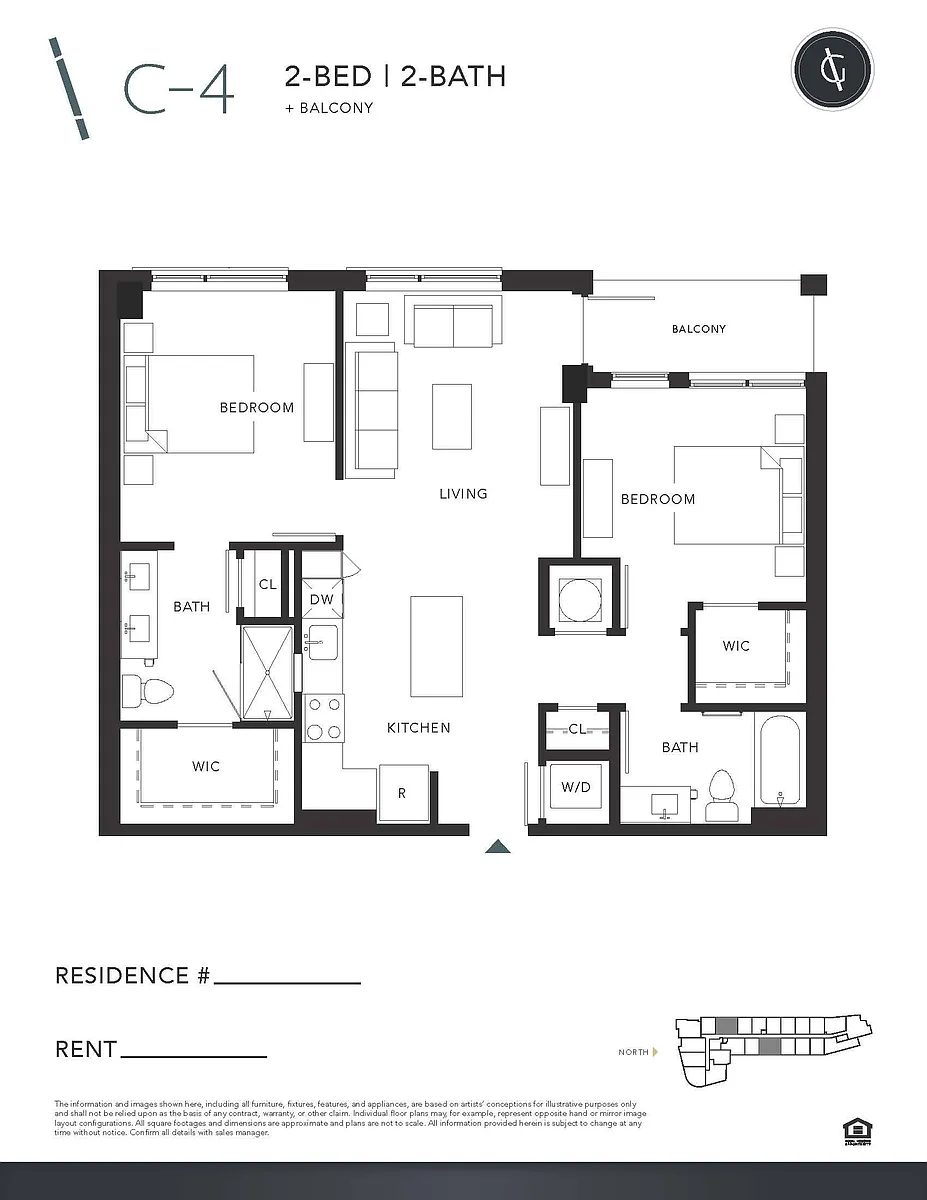Floor plan Two Bedroom - C4