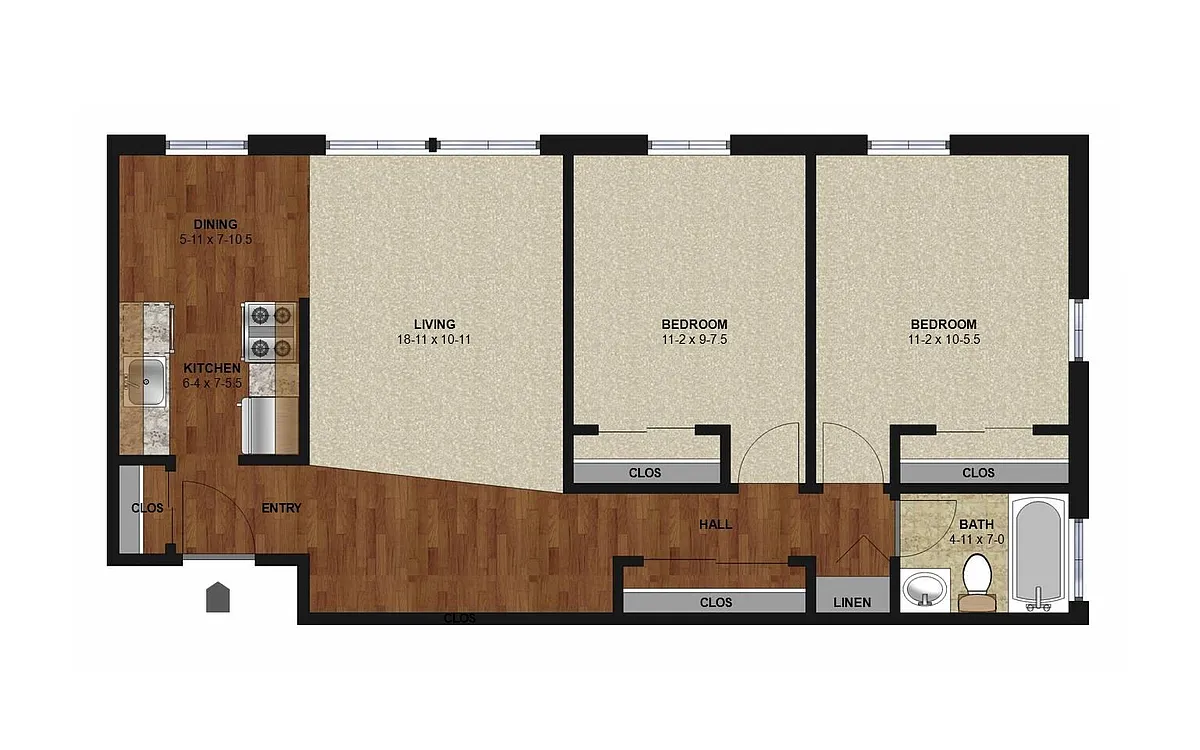 Floor plan Two Bedroom