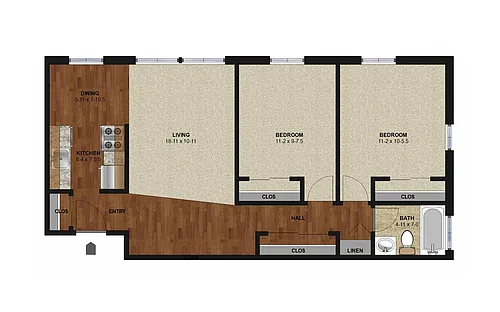 Floor plan Two Bedroom