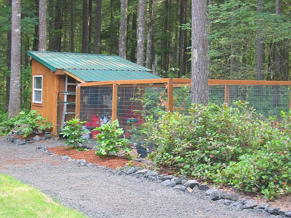 garden area with deer fence