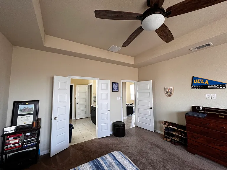 Master suite, exit to living room, ensuite master bathroom