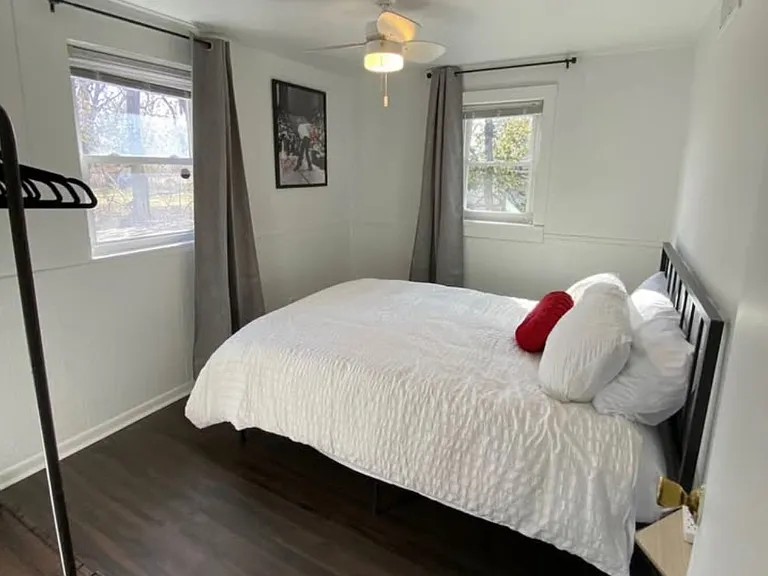 Staged photo to show what a bedroom could look like.