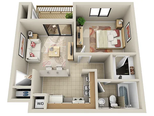 Floor plan Junior 1 Bedroom