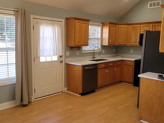 View of the kitchen from the front door