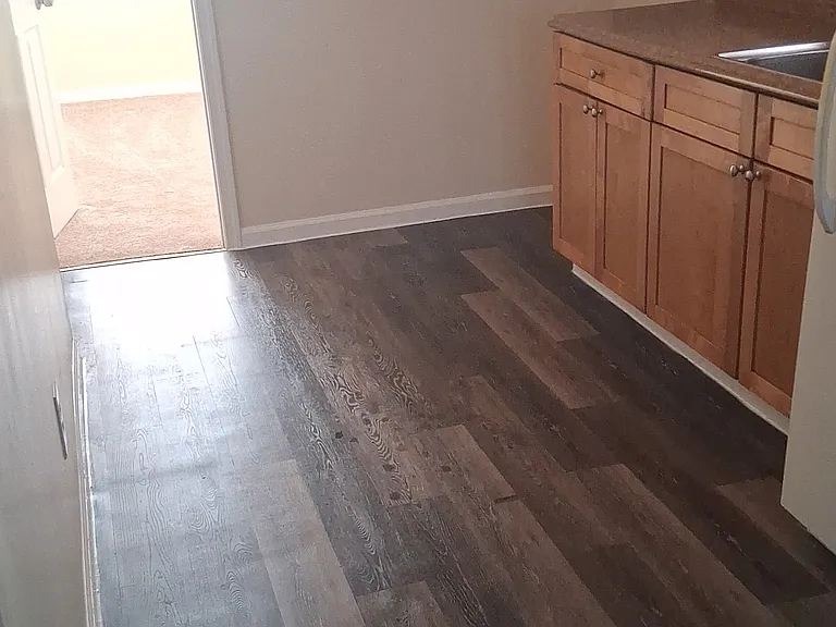 Newly laid kitchen floor.