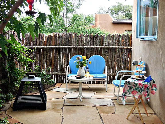 One tenant's idea of how to decorate the patio