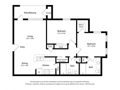 Floor plan Two Bedroom