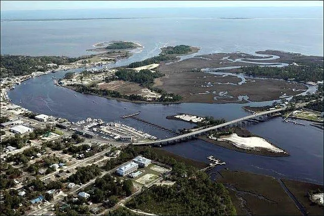 Aerial photo of Carrabelle river.