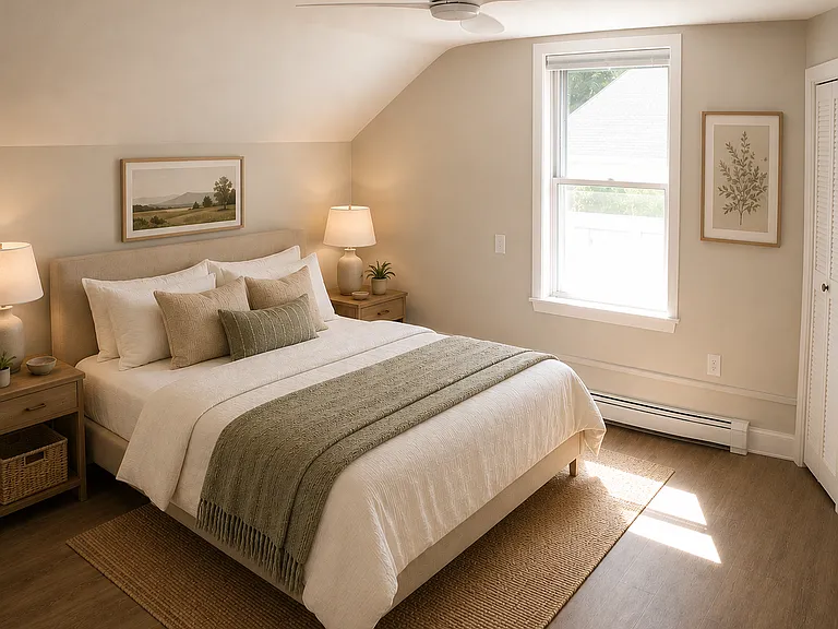 Bedroom

Please Note: This home is offered unfurnished. The furnished photos shown have been virtually staged and are intended to illustrate room layout, scale, and design possibilities only. Furniture and decor are not included with the rental.