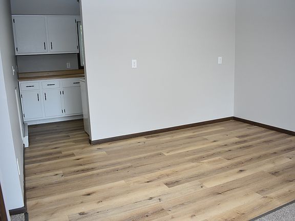 Dining room area with new floors