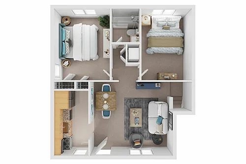Floor plan 2 Bedroom Second Floor