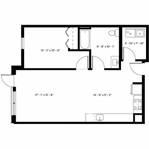Floor plan 1 Bed 1 Bath