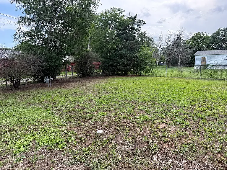 fenced yard
