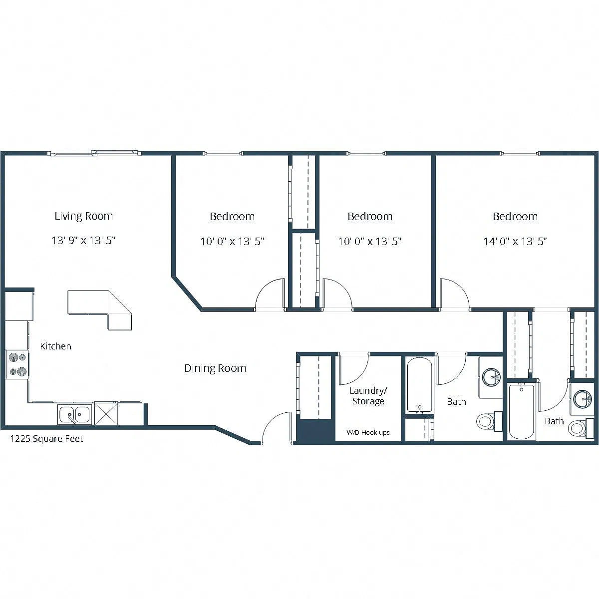 Floor plan Three Bedroom 32A
