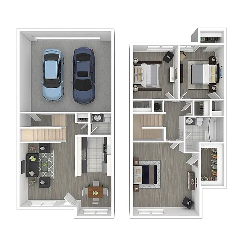 Floor plan 3 Bedroom 2 Bath Townhome