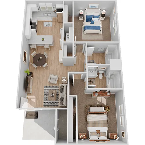 Floor plan 2 Bedroom 2 Bath