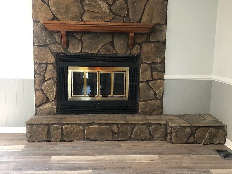 Fireplace in den