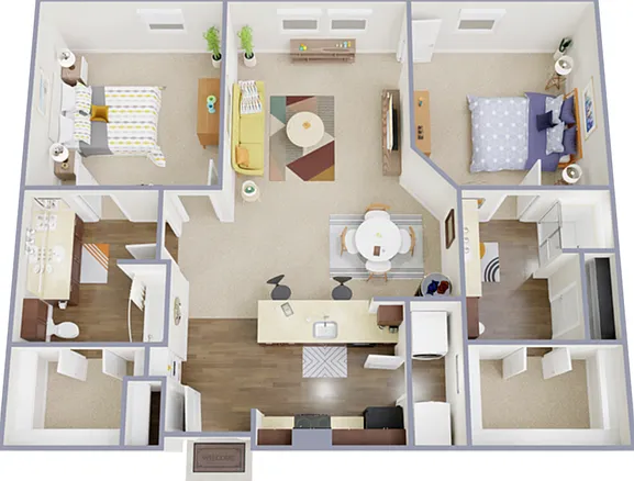 2 Bedroom, 2 Bathroom 2 Bedroom, 2 Bathroom