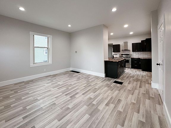 Open-concept family room and kitchen