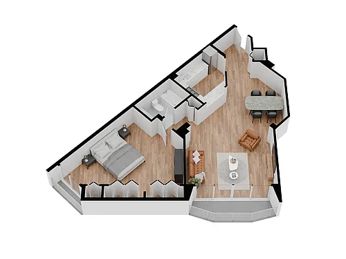 Floor plan 1 bed 1 bath