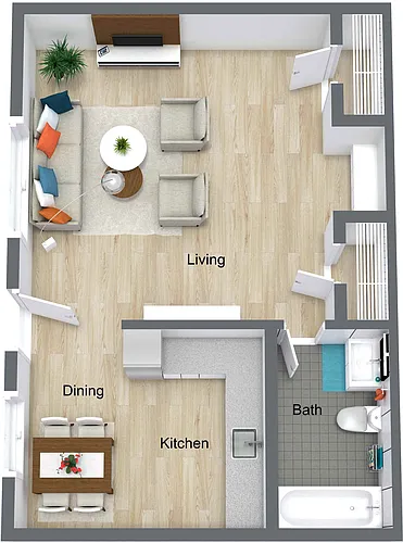 Floor plan Lake studio