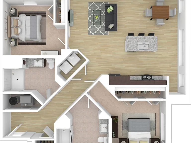 Basswood - 2 Bed, 2 Bath, 1162 sq. ft.