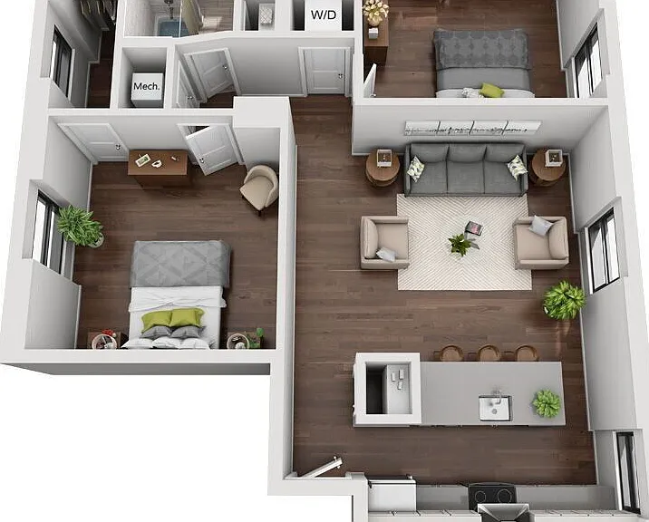 Maury - 2 Beds, 2 Baths, 1023 sq. ft.