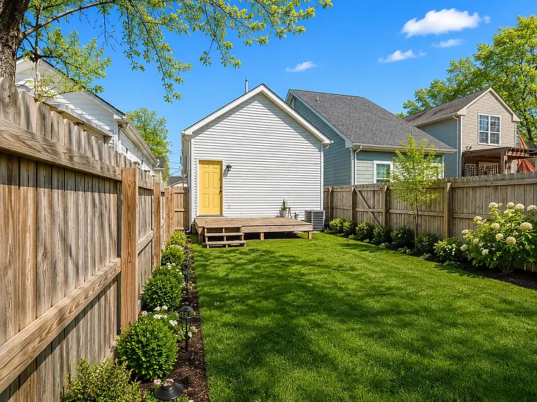 Fully fenced back yard.