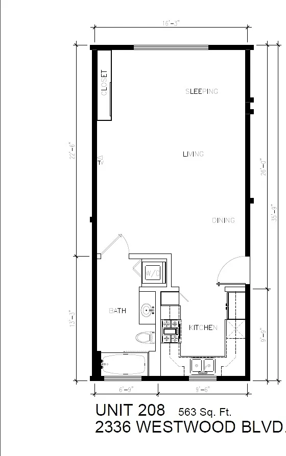 Studio, 563 sqft, $2,700 — Photo 2