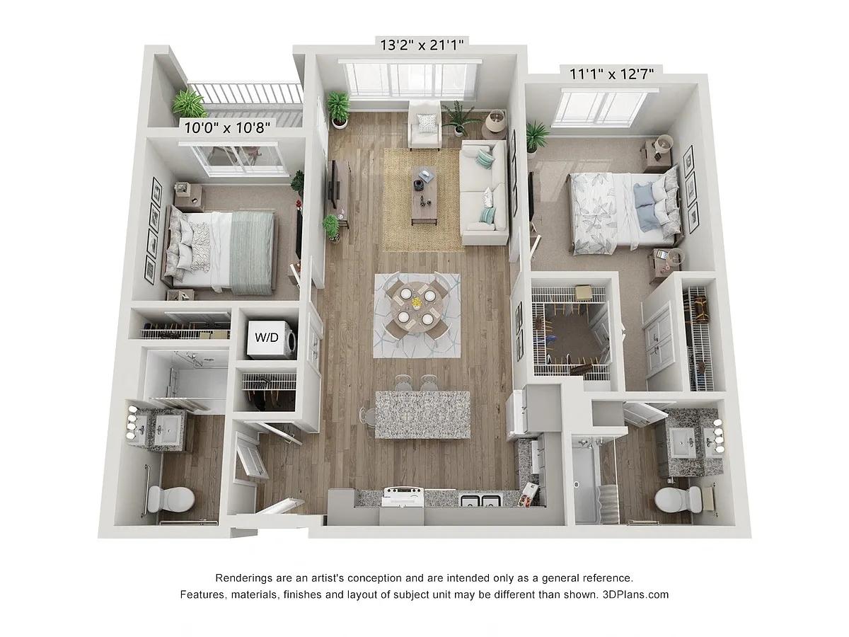 Floor plan 2A (Wheelchair Accessible)