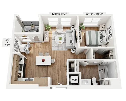 Floor plan One bedroom (A1C)