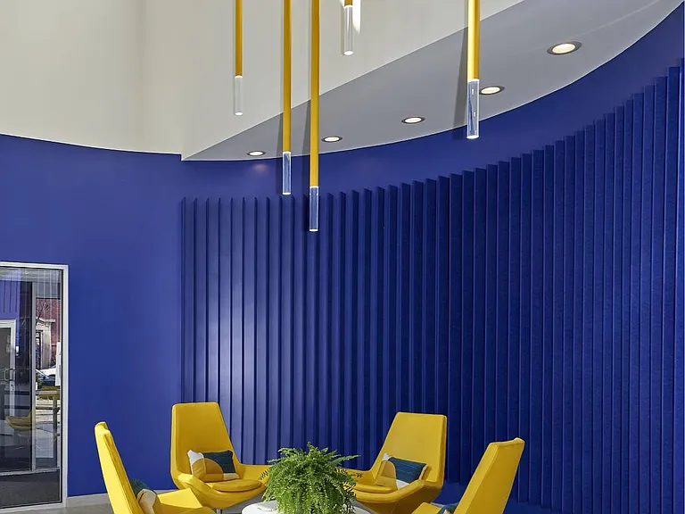 Modern lobby sitting area